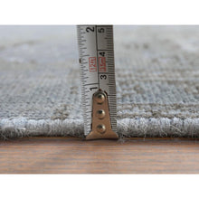 Load image into Gallery viewer, 7&#39;2&quot;x10&#39;4&quot; Distressed Worn Wool Shaved Down Hand Knotted Dark Gray Vintage Overdyed Persian Tabriz Oriental Rug FWR369582