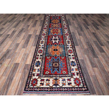 Load image into Gallery viewer, 2&#39;9&quot;x9&#39;8&quot; Ajax Red, Colorful Afghan Ersari With Turkish Knot, Caucasian Design Revival, Vegetable Dyes, Densely Woven, Soft Wool, Hand Knotted, Runner, Oriental Rug FWR3690