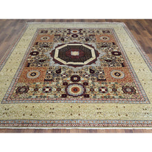 Load image into Gallery viewer, 8&#39;2&quot;x10&#39; Light Green, Shiny Wool, Hand Knotted, Super Fine Peshawar With Mamluk Design, Dense Weave, 200 Kpsi, Natural Dyes, Oriental Rug FWR369810