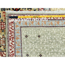 Load image into Gallery viewer, 8&#39;2&quot;x10&#39; Light Green, Shiny Wool, Hand Knotted, Super Fine Peshawar With Mamluk Design, Dense Weave, 200 Kpsi, Natural Dyes, Oriental Rug FWR369810