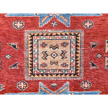 Load image into Gallery viewer, 6&#39;x9&#39; Hand Knotted Rich Red Afghan Super Kazak With Large Medallions Design Pure Wool Oriental Rug FWR369942