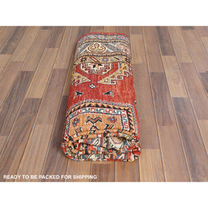6'x9' Hand Knotted Rich Red Afghan Super Kazak With Large Medallions Design Pure Wool Oriental Rug FWR369942