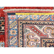 Load image into Gallery viewer, 6&#39;x9&#39; Hand Knotted Rich Red Afghan Super Kazak With Large Medallions Design Pure Wool Oriental Rug FWR369942