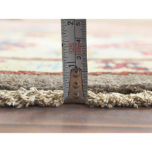 Load image into Gallery viewer, 8&#39;x8&#39; Taupe, Afghan Special Kazak With Caucasian Star Design, Hand Knotted, Round, Natural Wool, Oriental Rug FWR370068