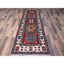 Load image into Gallery viewer, 2&#39;8&quot;x8&#39;3&quot; Berry Red, Hand Knotted, Colorful Afghan Ersari With Turkish Knot, Caucasian Design Revival, Vegetable Dyes, Densely Woven, Soft Wool, Runner, Oriental Rug FWR3696