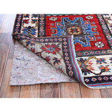 Load image into Gallery viewer, 2&#39;8&quot;x8&#39;3&quot; Berry Red, Hand Knotted, Colorful Afghan Ersari With Turkish Knot, Caucasian Design Revival, Vegetable Dyes, Densely Woven, Soft Wool, Runner, Oriental Rug FWR3696