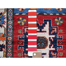 Load image into Gallery viewer, 2&#39;8&quot;x8&#39;3&quot; Berry Red, Hand Knotted, Colorful Afghan Ersari With Turkish Knot, Caucasian Design Revival, Vegetable Dyes, Densely Woven, Soft Wool, Runner, Oriental Rug FWR3696