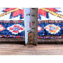 Load image into Gallery viewer, 2&#39;8&quot;x8&#39;3&quot; Berry Red, Hand Knotted, Colorful Afghan Ersari With Turkish Knot, Caucasian Design Revival, Vegetable Dyes, Densely Woven, Soft Wool, Runner, Oriental Rug FWR3696