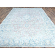 Load image into Gallery viewer, 8&#39;1&quot;x12&#39; Faded Champagne, Distressed Look, Vintage, Persian Kerman, Worn Wool, Shaved Down, Hand Knotted Oriental Rug FWR370242