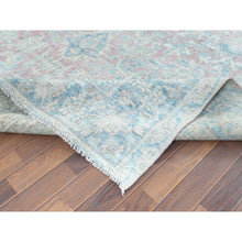 Load image into Gallery viewer, 8&#39;1&quot;x12&#39; Faded Champagne, Distressed Look, Vintage, Persian Kerman, Worn Wool, Shaved Down, Hand Knotted Oriental Rug FWR370242