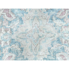 Load image into Gallery viewer, 8&#39;1&quot;x12&#39; Faded Champagne, Distressed Look, Vintage, Persian Kerman, Worn Wool, Shaved Down, Hand Knotted Oriental Rug FWR370242