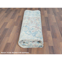 Load image into Gallery viewer, 8&#39;1&quot;x12&#39; Faded Champagne, Distressed Look, Vintage, Persian Kerman, Worn Wool, Shaved Down, Hand Knotted Oriental Rug FWR370242
