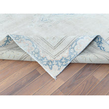 Load image into Gallery viewer, 8&#39;3&quot;x11&#39;1&quot; Hand Knotted, Ivory, Vintage, Persian Kerman, Distressed Look, Worn Wool, Shaved Down, Oriental Rug FWR370248