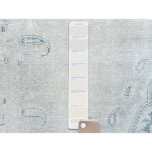 Load image into Gallery viewer, 8&#39;3&quot;x11&#39;1&quot; Hand Knotted, Ivory, Vintage, Persian Kerman, Distressed Look, Worn Wool, Shaved Down, Oriental Rug FWR370248