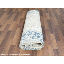Load image into Gallery viewer, 8&#39;3&quot;x11&#39;1&quot; Hand Knotted, Ivory, Vintage, Persian Kerman, Distressed Look, Worn Wool, Shaved Down, Oriental Rug FWR370248