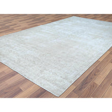 Load image into Gallery viewer, 7&#39;6&quot;x12&#39;10&quot; Beige, Vintage Persian Kerman, Distressed Look, Worn Wool, Sheared Low, Hand Knotted, Oriental Rug FWR370344