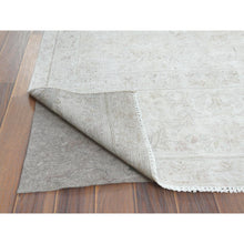 Load image into Gallery viewer, 7&#39;6&quot;x12&#39;10&quot; Beige, Vintage Persian Kerman, Distressed Look, Worn Wool, Sheared Low, Hand Knotted, Oriental Rug FWR370344