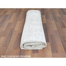 Load image into Gallery viewer, 7&#39;6&quot;x12&#39;10&quot; Beige, Vintage Persian Kerman, Distressed Look, Worn Wool, Sheared Low, Hand Knotted, Oriental Rug FWR370344