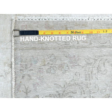 Load image into Gallery viewer, 7&#39;6&quot;x12&#39;10&quot; Beige, Vintage Persian Kerman, Distressed Look, Worn Wool, Sheared Low, Hand Knotted, Oriental Rug FWR370344