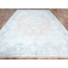 Load image into Gallery viewer, 10&#39;1&quot;x14&#39;2&quot; Hand Knotted, Almond Brown, Vintage Persian Kerman, Distressed Look, Worn Wool, Cropped Thin, Oriental Rug FWR370350
