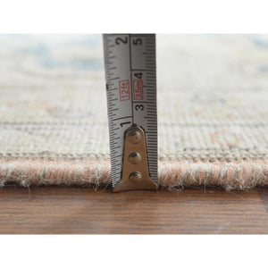 10'1"x14'2" Hand Knotted, Almond Brown, Vintage Persian Kerman, Distressed Look, Worn Wool, Cropped Thin, Oriental Rug FWR370350
