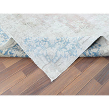 Load image into Gallery viewer, 9&#39;8&quot;x12&#39;9&quot; Faded Champagne, Vintage Persian Kerman, Distressed Look, Worn Wool, Cropped Thin, Hand Knotted, Oriental Rug FWR370368