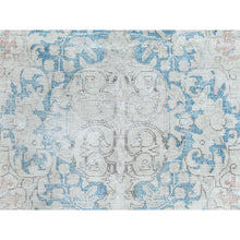 Load image into Gallery viewer, 9&#39;8&quot;x12&#39;9&quot; Faded Champagne, Vintage Persian Kerman, Distressed Look, Worn Wool, Cropped Thin, Hand Knotted, Oriental Rug FWR370368