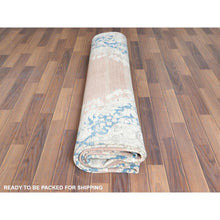Load image into Gallery viewer, 9&#39;8&quot;x12&#39;9&quot; Faded Champagne, Vintage Persian Kerman, Distressed Look, Worn Wool, Cropped Thin, Hand Knotted, Oriental Rug FWR370368