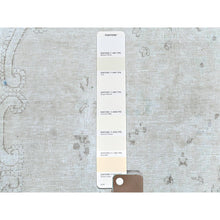 Load image into Gallery viewer, 8&#39;8&quot;x12&#39; Cropped Thin, Hand Knotted, Ivory, Vintage Persian Kerman, Distressed Look, Worn Wool, Oriental Rug FWR370404