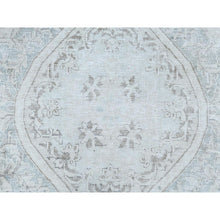 Load image into Gallery viewer, 8&#39;8&quot;x12&#39; Cropped Thin, Hand Knotted, Ivory, Vintage Persian Kerman, Distressed Look, Worn Wool, Oriental Rug FWR370404