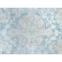 Load image into Gallery viewer, 9&#39;9&quot;x13&#39;3&quot; Distressed Look, Worn Wool, Shaved Down, Hand Knotted, Soft Pink, Vintage Persian Kerman, Oriental Rug FWR370410