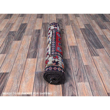 Load image into Gallery viewer, 2&#39;8&quot;x7&#39;7&quot; Imperial Red, Colorful Afghan Ersari with Turkish Knot, Caucasian Design Revival, Vegetable Dyes, Densely Woven, Hand Knotted, Soft Wool, Runner, Oriental Rug Sh617 FWR3702