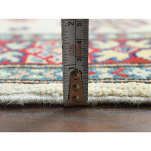 Load image into Gallery viewer, 3&#39;x4&#39;8&quot; Caucasian Design, Afghan Special Kazak With Large Medallion, Shiny Wool, Hand Knotted, Ivory, Oriental Rug FWR370860