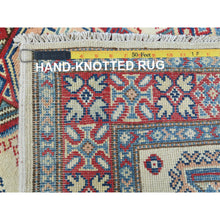 Load image into Gallery viewer, 3&#39;x4&#39;8&quot; Caucasian Design, Afghan Special Kazak With Large Medallion, Shiny Wool, Hand Knotted, Ivory, Oriental Rug FWR370860
