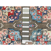 Load image into Gallery viewer, 9&#39;7&quot;x12&#39;9&quot; Afghan Special Kazak With Elephant Feet Design, Shiny Wool, Hand Knotted, Taupe, Oriental Rug FWR370980