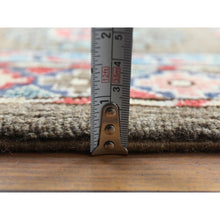 Load image into Gallery viewer, 9&#39;7&quot;x12&#39;9&quot; Afghan Special Kazak With Elephant Feet Design, Shiny Wool, Hand Knotted, Taupe, Oriental Rug FWR370980