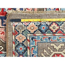 Load image into Gallery viewer, 9&#39;7&quot;x12&#39;9&quot; Afghan Special Kazak With Elephant Feet Design, Shiny Wool, Hand Knotted, Taupe, Oriental Rug FWR370980