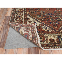Load image into Gallery viewer, 3&#39;7&quot;x9&#39;10&quot; Chocolate Brown, Vintage Persian Bakhtiar Cropped Thin Distressed Look, Worn Wool Hand Knotted, Wide Runner Oriental Rug FWR371148