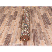 Load image into Gallery viewer, 3&#39;7&quot;x9&#39;10&quot; Chocolate Brown, Vintage Persian Bakhtiar Cropped Thin Distressed Look, Worn Wool Hand Knotted, Wide Runner Oriental Rug FWR371148