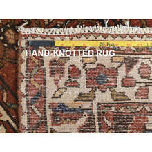 Load image into Gallery viewer, 3&#39;7&quot;x9&#39;10&quot; Chocolate Brown, Vintage Persian Bakhtiar Cropped Thin Distressed Look, Worn Wool Hand Knotted, Wide Runner Oriental Rug FWR371148
