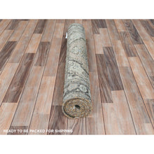 Load image into Gallery viewer, 3&#39;3&quot;x10&#39;4&quot; Walnut Brown, Vintage Persian Bibikabad Sheared Low, Distressed Look Worn Wool Hand Knotted, Runner Oriental Rug FWR371154