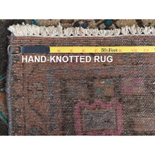 Load image into Gallery viewer, 3&#39;4&quot;x9&#39;8&quot; Raspberry Wine Pink, Overdyed Old Northwest Persian, Hand Knotted Distressed Look and Evenly Worn, Sides and Ends Secured, Professionally Cleaned, Sheared Low, Cropped Thin, All Wool Wide Runner Oriental Rug FWR516108