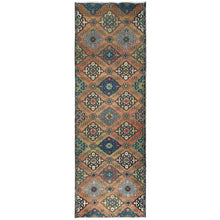 Load image into Gallery viewer, 3&#39;3&quot;x10&#39; Apricot Color, Worn Wool Hand Knotted, Vintage Persian Bakhtiar Large Rosset Design Sheared Low Distressed Look, Runner Oriental Rug FWR371298