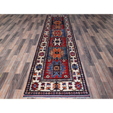 Load image into Gallery viewer, 2&#39;10&quot;x9&#39;8&quot; Crimson Red, Colorful Afghan Ersari with Turkish Knot, Caucasian Design Revival, Vegetable Dyes, Hand Knotted, Soft Wool, Densely Woven, Runner, Oriental Rug FWR3708