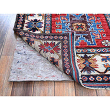 Load image into Gallery viewer, 2&#39;10&quot;x9&#39;8&quot; Crimson Red, Colorful Afghan Ersari With Turkish Knot, Caucasian Design Revival, Vegetable Dyes, Hand Knotted, Soft Wool, Densely Woven, Runner, Oriental Rug FWR3708