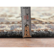Load image into Gallery viewer, 5&#39;7&quot;x8&#39;5&quot; Chocolate Brown, Worn Wool Hand Knotted Vintage Persian Bakhtiar with Garden Patch Design, Sheared Low Distressed Look, Oriental Rug FWR371442