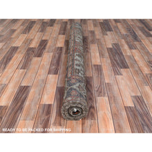 Load image into Gallery viewer, 5&#39;3&quot;x10&#39;10&quot; Hazelnut Brown, Distressed Look Worn Wool Hand Knotted, Vintage Persian Bakhtiar Sheared Low, Wide Runner Oriental Rug FWR371514