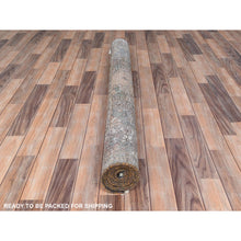 Load image into Gallery viewer, 5&#39;x9&#39;7&quot; Mocha Brown, Vintage Persian Bakhtiar Sheared Low, Distressed Look Worn Wool Hand Knotted, Wide Runner Oriental Rug FWR371526