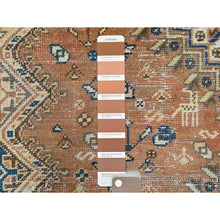 Load image into Gallery viewer, 5&#39;x9&#39;8&quot; Hazelnut Brown, Hand Knotted Vintage Persian Bakhtiar with Small Animal Figurines, Cropped Thin Distressed Look Worn Wool, Wide Runner Oriental Rug FWR371532
