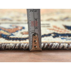 5'x9'8" Hazelnut Brown, Hand Knotted Vintage Persian Bakhtiar with Small Animal Figurines, Cropped Thin Distressed Look Worn Wool, Wide Runner Oriental Rug FWR371532